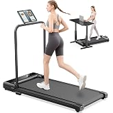 Walking Pad Treadmill for Home,Treadmills Under Desk with Handle Bar Foldable, Portable Caminadora El&eacute;ctrica para Casa, Small Mini Compact Exercise Equipment Office Space