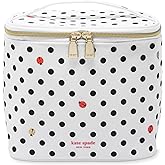 kate spade new york Insulated Lunch Tote, Small Lunch Cooler, Cute Lunch Bag for Women, Thermal Bag with Double Zipper Close and Carrying Handle, Ladybug Dot