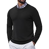 COOFANDY Mens Crewneck Sweater Pullover Knit Sweater Lightweight Sweaters with Ribbing Edge
