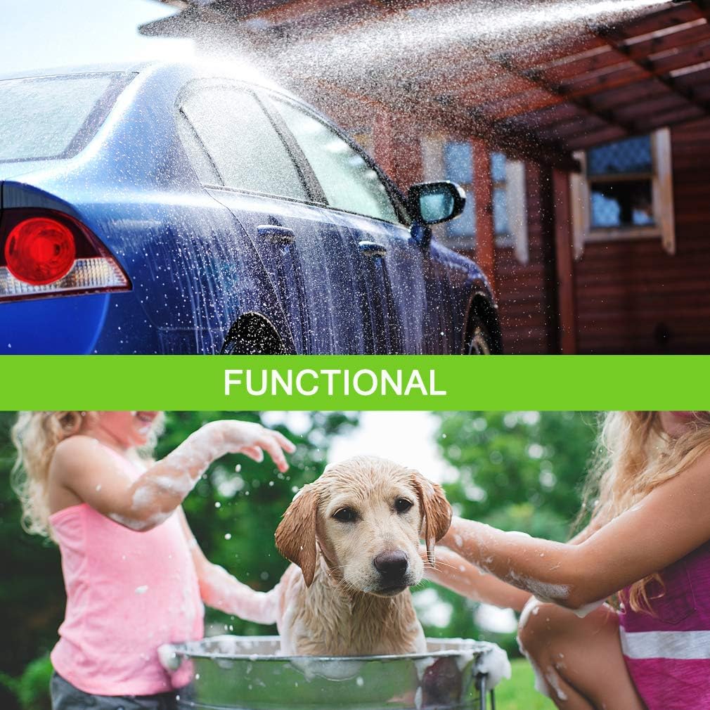 Sunrich Garden Hose Nozzle Heavy Duty Spray 9 Adjustable Patterns Metal Water Jet Hose Sprayer Hand Gun Grip Trigger for Cleaning/Watering Lawn and Garden/Pets Shower : Garden & Outdoor