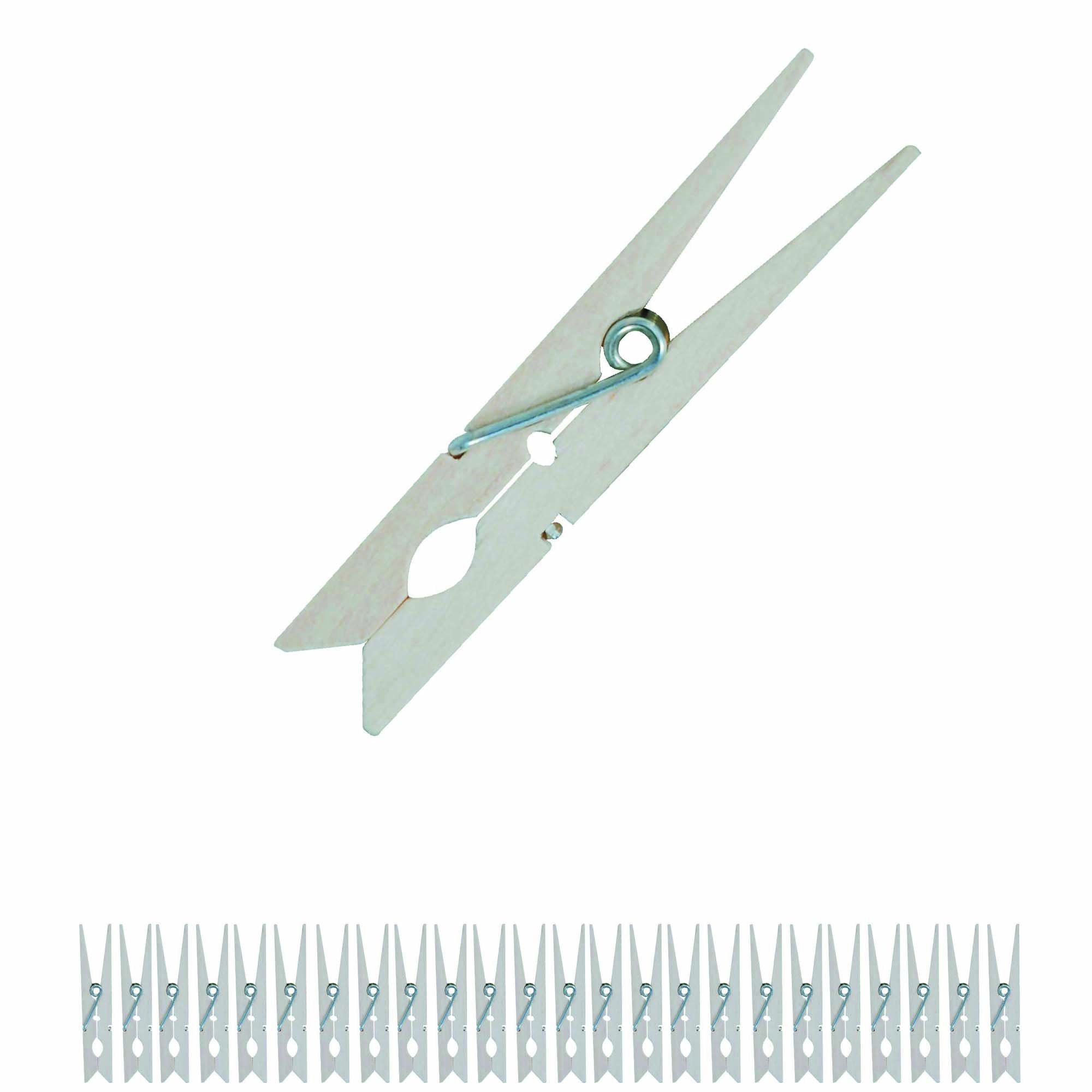 MSV Wood Clothes Pegs, Brown, Small, 24-Piece