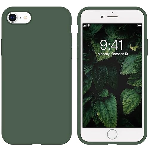 ZVastt iPhone 7/8/SE 2020 Case, Forest Green Liquid Silicone Soft