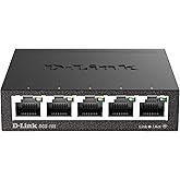 D-Link 5 Port Gigabit Unmanaged Metal Desktop Switch, Plug and play, QoS, Cable Diagnostics, Fanless design, Rugged Metal Hou
