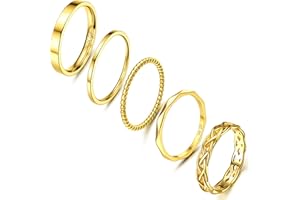 Thunaraz 14K Gold Filled Rings For Women Stacking Stackable Gold Rings Thin 1.5mm 3mm Thumb Phiky Finger Rings Statement Band