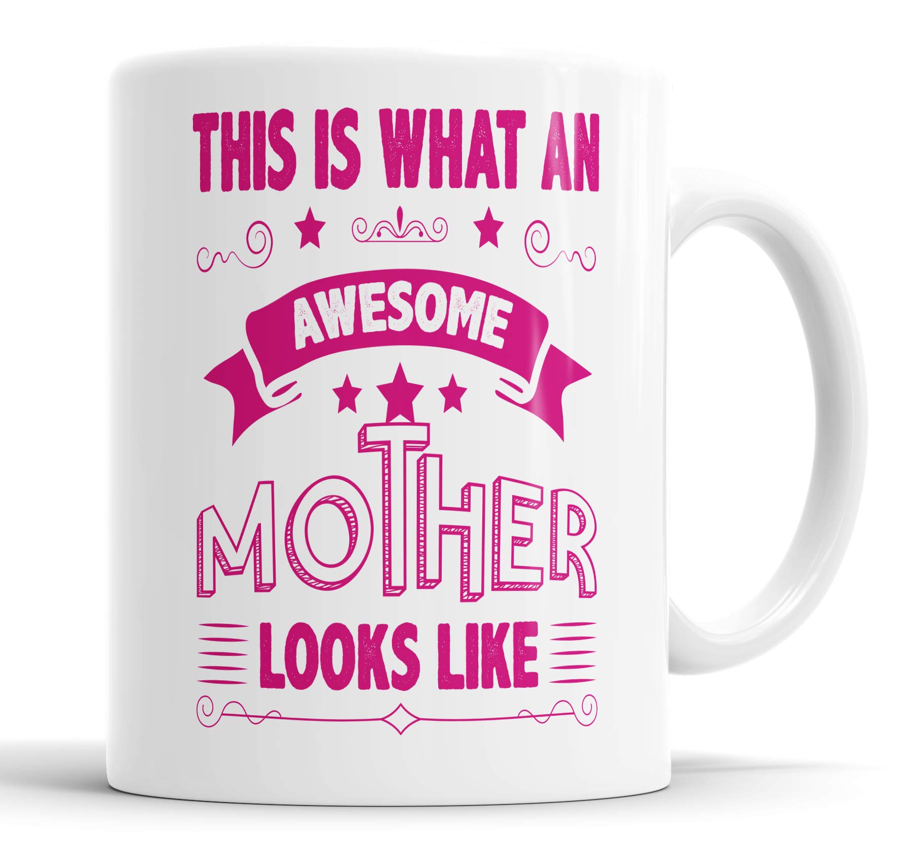 This is What an Awesome Mother Looks Like Mug Humour, Joke, Leaving Present, Friend Gift Cup Birthday Christmas, Ceramic Mugs