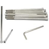 iexcell 10 Pcs 1/4-20 x 5 Partially Threaded Stainless Steel 304 Hex Socket Head Cap Screws Bolts Kit