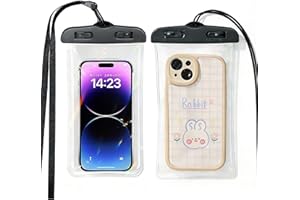 2pcs Waterproof Phone Pouch Case -Easy Lock & Heavy Duty IPX8 Water Proof Cell Phone Dry Bag for Beach, Protector for iPhone 
