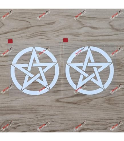 3S Motorline – Adesivo In Vinile Per Auto Pentagramma Wiccan Pagano – 2 Pezzi, Finitura Opaca, Rimovibile
