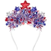 xo, Fetti Happy Fourth of July Star Headband | USA Party Favors, American Flag Supplies, 4th of July Decorations, Stars and Stripes Decor, Red White and Blue, Patriotic Accessory