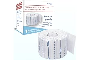 Areza Medical Surgical Tape - Cut with Scissors - Retention Tape - Securing Wound Dressings & Medical Catheters, Tubes, Lines, & Devices - 2" x 11 Yards, One Roll - FSA/HSA Approved