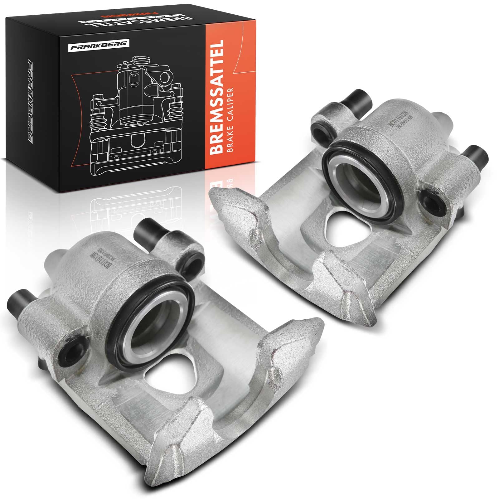 Frankberg 2x Brake Caliper Front Left Right Compatible with Arosa 6H 1997-2003 Fabia I 6Y2 6Y3 6Y5 2000-2007 Fox 5Z1 5Z3 2005-2011 Lupo 6X1 6E1 1998-2005