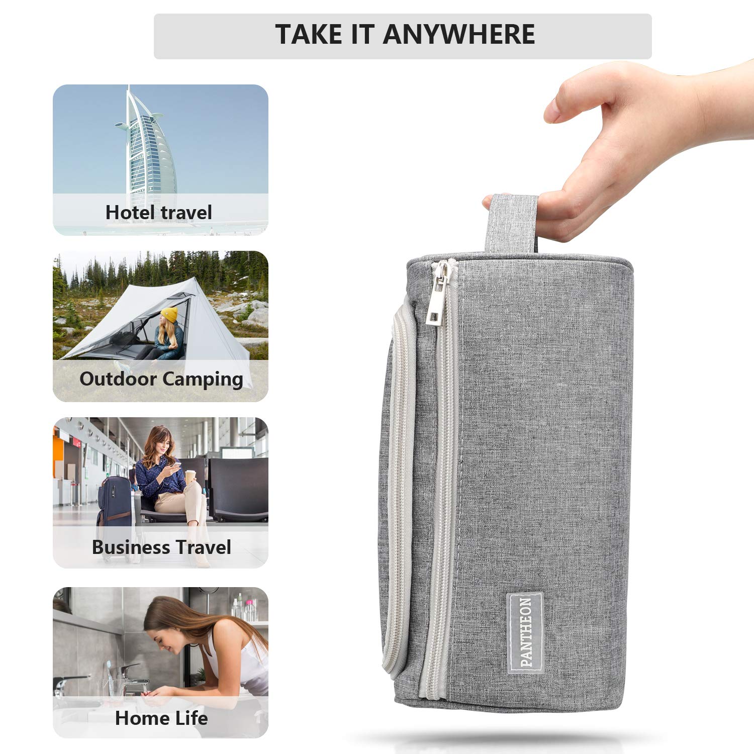 Pantheon Toiletry Organizer Wash Bag Hanging Dopp Kit Travel for Bathroom Shower : Beauty