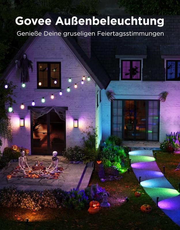 Outdoor Wandleuchte, 1500lm Smart Außenwandleuchte, IP65, 2 Stück