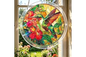 Acrylic Jigsaw Puzzle Suncatcher, Window Suncatcher Acrylic Puzzle, Emerald Flame Hummingbird, DIY Sun Catcher Kit Home Decor