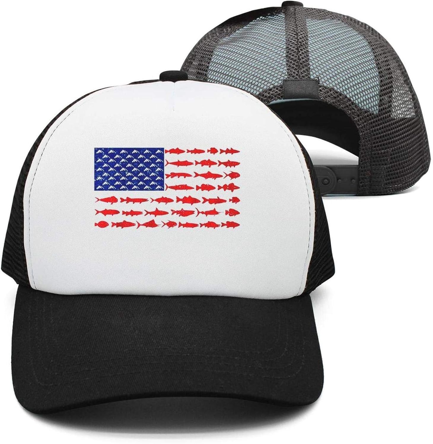seventtynine American Fish Flag Fishing Unisex Trucker Hats Summer Hats Mesh Hats at Amazon Men
