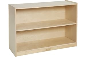 ECR4Kids 2-Shelf Mobile Storage Cabinet, Classroom Furniture, Natural