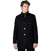 Cole Haan Men's Wool Twill Topper Coat with Water Resistant Bib
