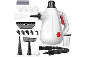ASINPOLLY Steam Cleaner, Pressurized Multi-Surface Natural Handheld Steam Cleaner for Home with Lock Button&16 PCS Tools, Portable Steamer for Deep Cleaning Car, Bathrooms, Kitchens, Grout, Tile, and Windows