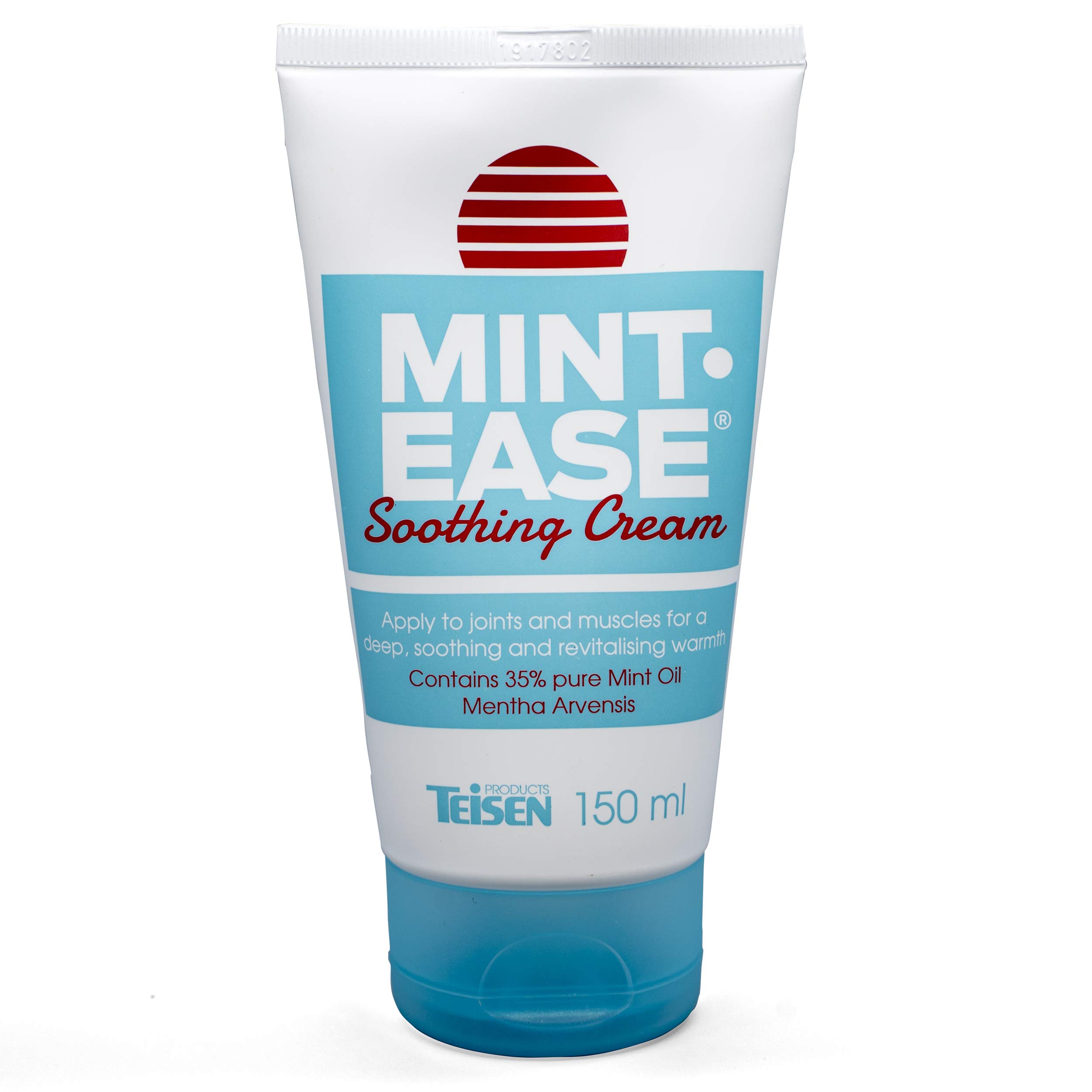 Teisen Mint-Ease Soothing Cream Muscle Rub - Natural High Strength Heating Muscle Cooling Gel for Shoulders Neck Back Joints Knees Feet Lower Back Revitalising Sports Menthol Massage Cream 150 ml.