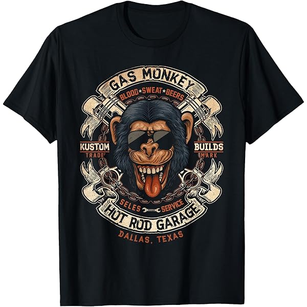 Gas Monkey Garage Blood Sweat & Beers Männer Men T-Shirt Black - Foto 3