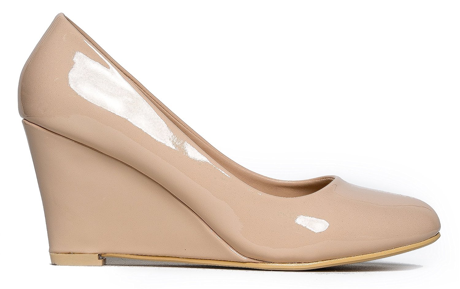 Olivia K Women's Kitten Low Wedge Heel - Cute Office Basic Casual Walking Shoe - Comfortable Easy Slip On Pump - Image 3