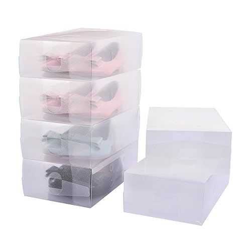 AllRight 24 x Clear Shoe Boxes Plastic Foldable Stackable Shoe Drawer