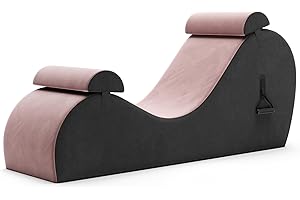 Avana Chakra Yoga Chaise - 2 Adjustable Headrests & Handles with Adjustable Straps, Micro-Velvet/Microloop, Rose & Grey