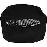 AOKWAWALIY Unisex Adult Chef Hat Black Breathable Mesh Cap, 19.00X19.00X8.00CM