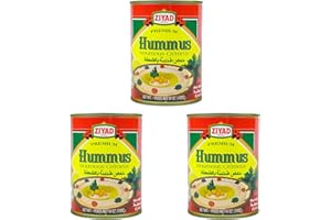 Ziyad Brand Premium Hummus, Hot and Spicy Hummus Can, No Cholesterol, No Additives, No Preservatives, Perfect for Camping! 14oz Pack of 3