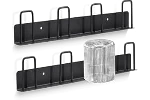 Huakaile Set of 2 Wall Mounted Mug Rack with 8 Hooks, Coffee Cup Holder, Metal Mug Wall Rack Hanger Cup Storage Organizer for