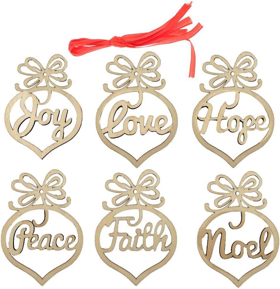 Amazon Com Fenical You Love Hope Peace Faith Noel Word Wood Tags