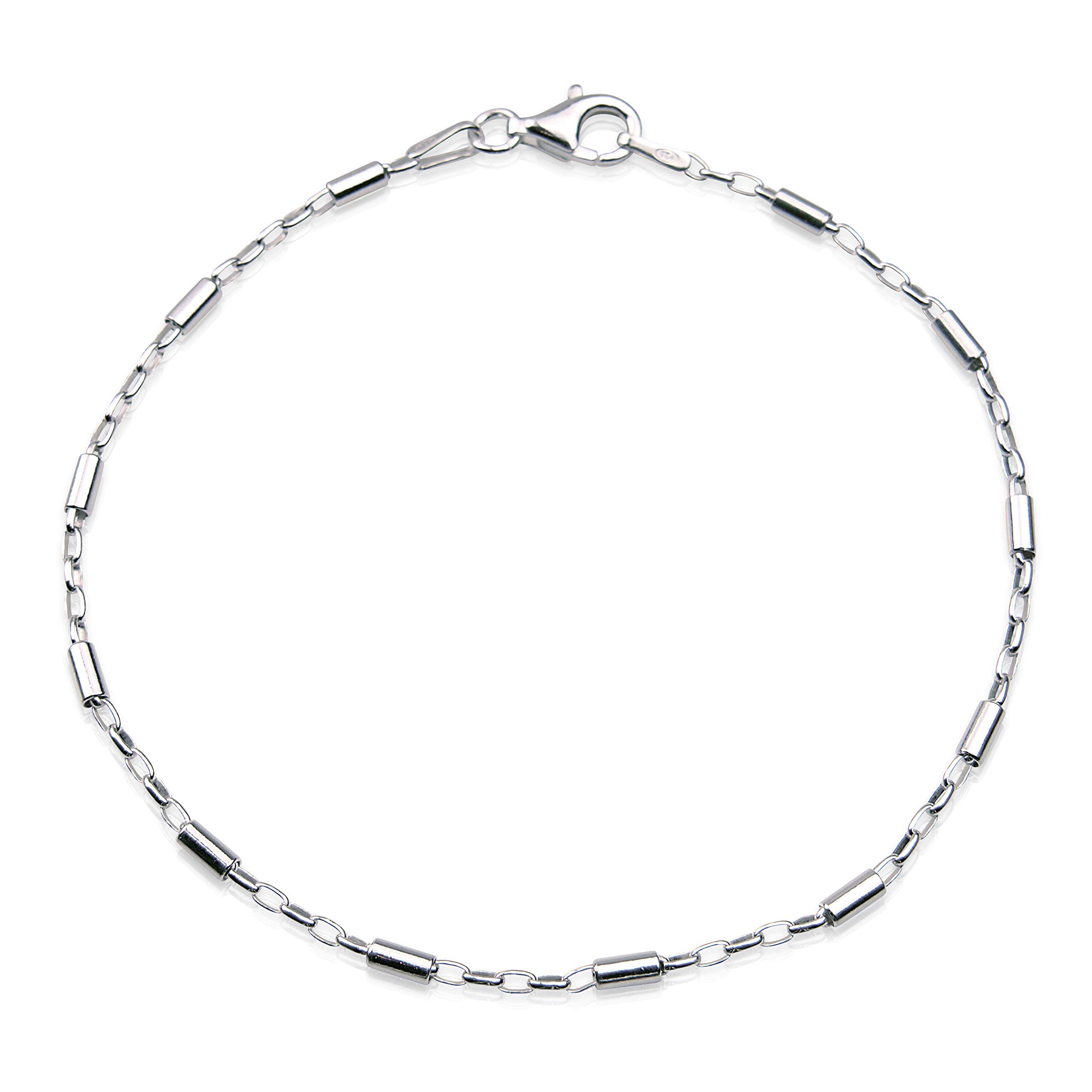 The Chain Company - Italian Cylinder Sterling Silver 7.5" Inch 19.5cm Bracelet