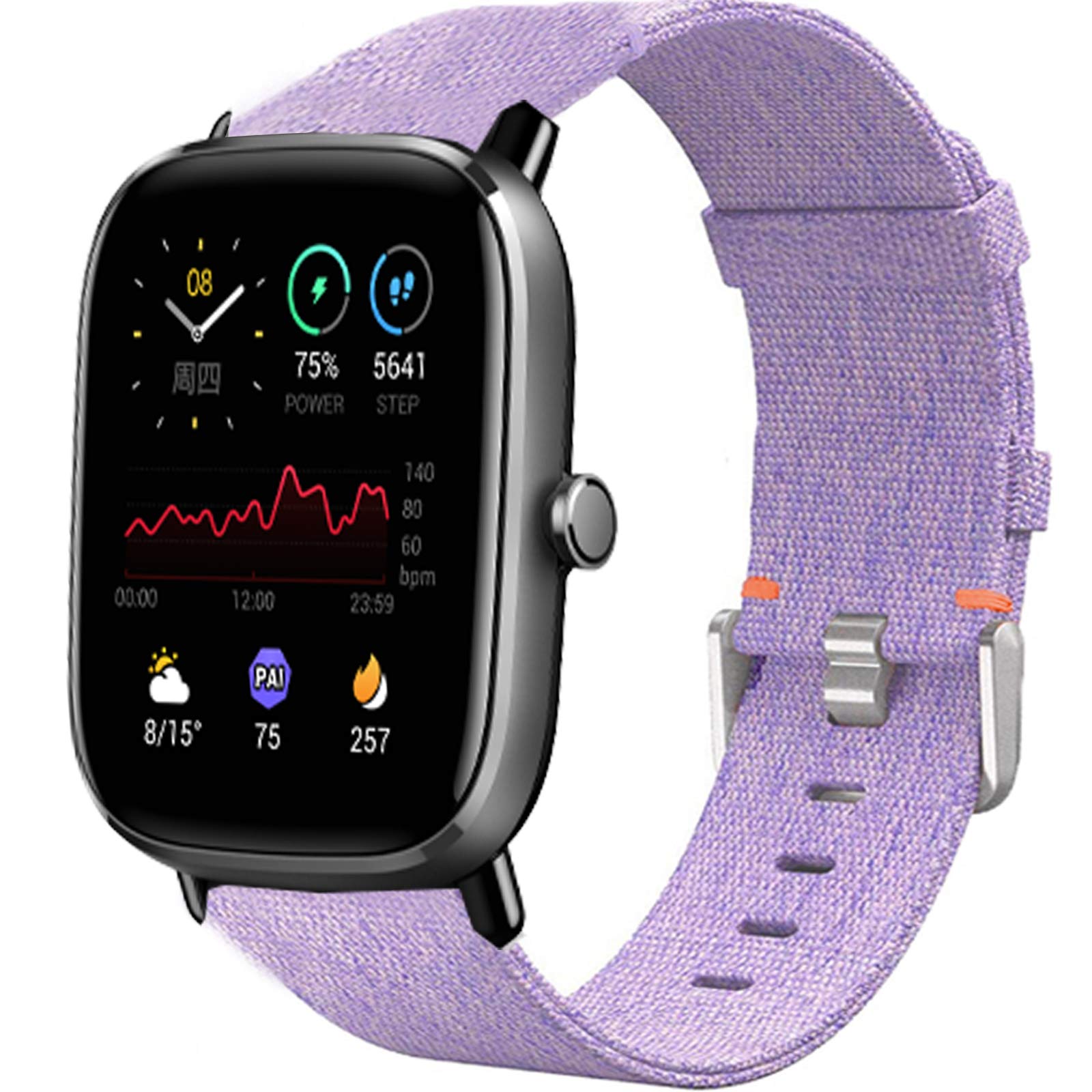 Giaogor Breathable Nylon Woven Fabric Replacement Accessory Strap for Amazfit GTS 2 Mini/GTS 2 Smartwatch (Purple)