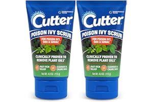 Cutter Poison Ivy, Oak, and Sumac Scrub - Fast Itch Relief, Gentle Cleansing, Natural Exfoliation for Soothing Skin Care, Fragrance-Free. Outdoor Essential for Hiking, Camping, Hunting, and Gardening.
