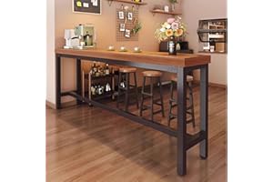 ORNDYDM Bar Table,Steel Frame Pub Bar Height Table,Sturdy, Easy Assembly, Hallway Entrance Table for Living Room Entryway Cor