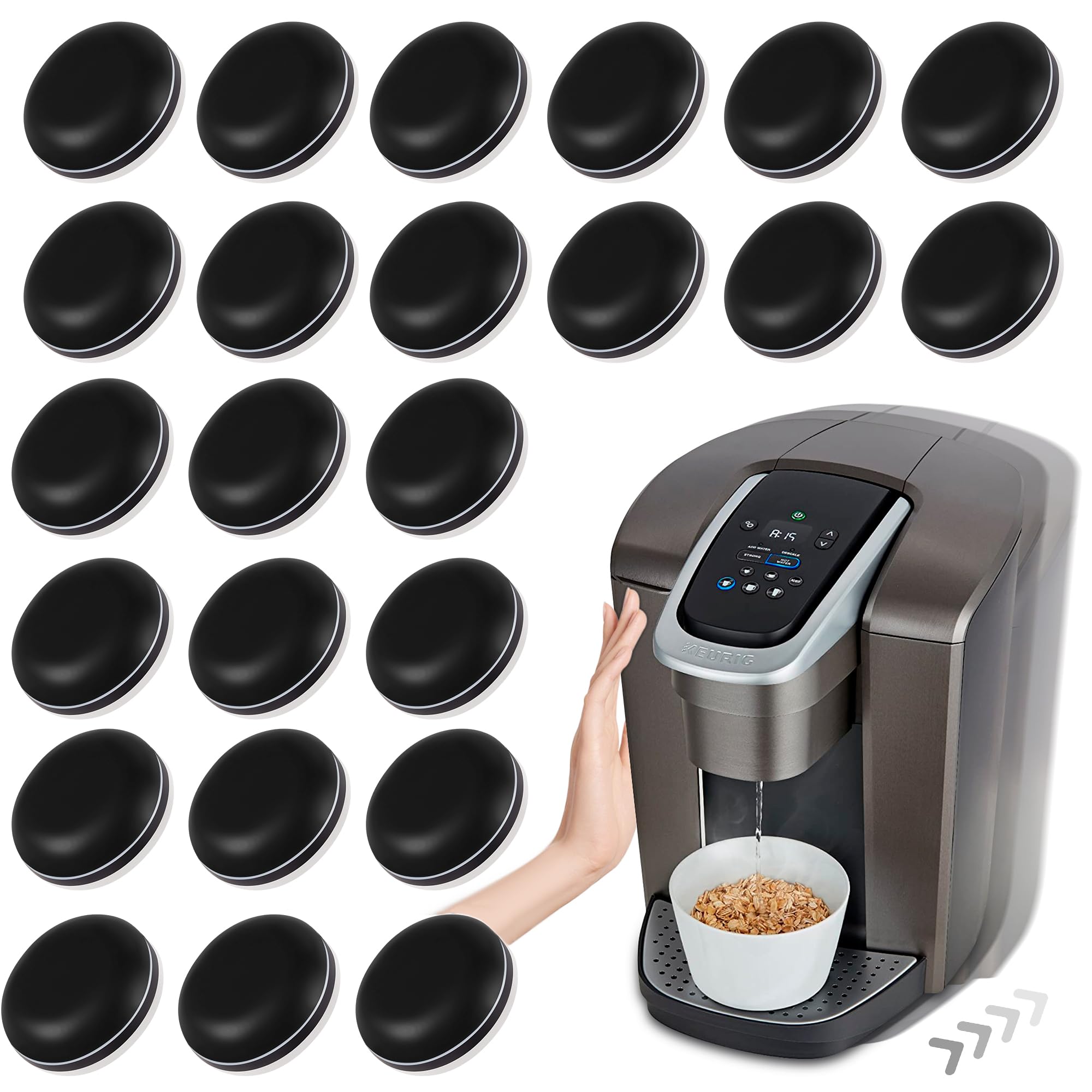 Photo 1 of Appliance Sliders for Kitchen Black 24 PCS Self-Adhesive Small Kitchen Appliance Slider Hacks Easy to MovIing & Space Saving Must Have Gadgets Mixer Accessories for countertop