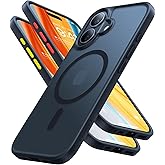 TORRAS Magnetic Shockproof for iPhone 16 Case,18N Mighty Magnetic, 12FT Military Grade Drop Tested, Fit for MagSafe, Protective Hard Back Plastic Slim Phone Case for iPhone 16 6.1", Black Titanium