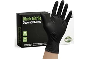 SOFTJOY Black Nitrile Disposable Gloves 4 Mil - 100 Count – Powder & Latex Free Food Safe, Kitchen Gloves for Food Prep