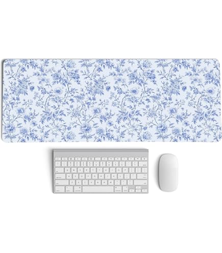 Ainori Pink Bat And Floral Gaming Mouse Pad – 12x31.5in Non-Slip Rubber Desk Mat