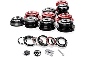 BUCKLOS 1-1/8 Bike Headset MTB Threadless 34 44 44-50.6 44-55 44-56 41.8-52mm, Straight Tapered Tube Mountain Bikes Road Bicycle Double Sealed Bearings Headsets, for Frame Fork Expander Plug Star Nut