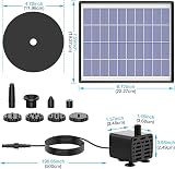 AISITIN 6.5W Solar Fountain with Battery Backup 10 Nozzles Pond Pump view 2