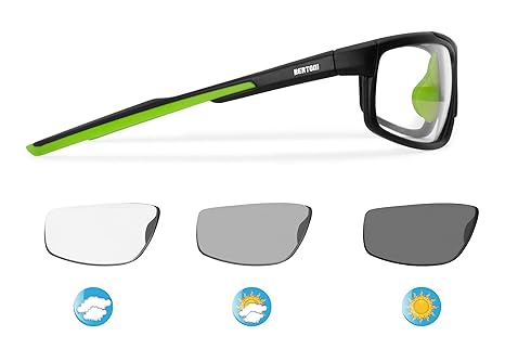 Bertoni Photochrome Selbsttönende Windschutz Sport Sonnenbrillen Fahrradbrille Ski Laufen Golf Running - F180 Italy Automatis