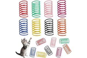104 Pcs Cat Spring Toy, Plastic Spiral Cat Toys for Indoor Cats, Interactive Kitty Toys with 8 Colors, Durable Non-Toxic Cat 