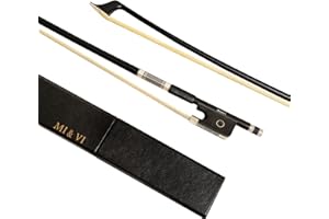 MI&VI CB-720 Classic Carbon Fiber Cello Bow (Full Size 4/4) with Case Included | Ebony Frog | Well Balanced | Mongolian Horse Hair - MIVI Music