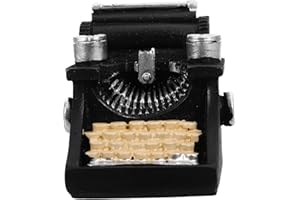 WOFASHPURET Typewriter Ornament Desktop Decor Mini Figurines Miniature Toys Retro Typewriter Sculpture Vintage Decor Desk Top Decor Manual Water Table Toys Kids Money Trinkets Resin Furniture