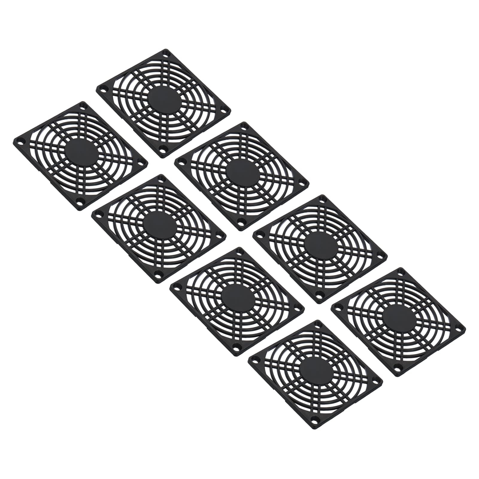 PATIKIL 80mm Fan Filter, 8 Pack ABS Plastic Ventilator Grill Protector Guard for 80X80mm Fan Protective Cover DIY, Black