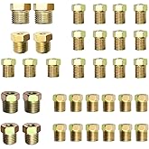 DUZFOREI 35PCS Brake Line Fittings Kit for 3/16 Inch 19 and 1/4 Inch 16 Flared Brake Line Tubing