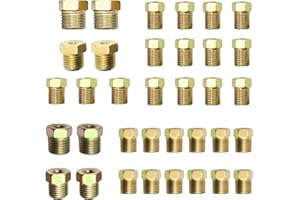 DUZFOREI 35PCS Brake Line Fittings Kit for 3/16 Inch 19 and 1/4 Inch 16 Flared Brake Line Tubing