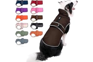 MIGOHI Reflective Dog Coat, Cold Weather Warm Dog Jacket, Waterproof Windproof Dog Winter Coat, Reversible Stormguard Dog Snow Jacket Snowsuit Fleece Lined Dog Vest for Small Medium Large Dogs