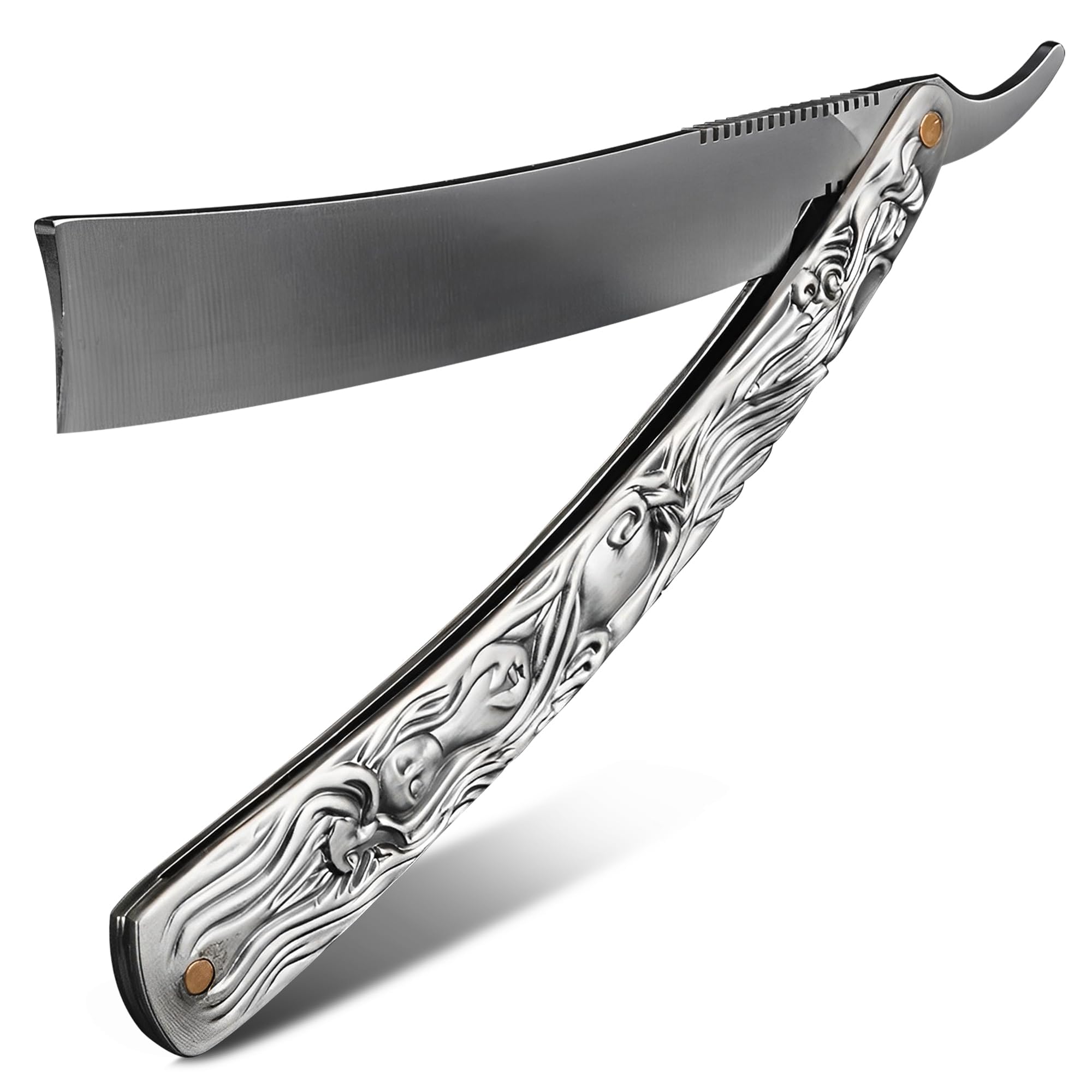 Photo 1 of Mens Straight Razor – Barber Razor Blade (11.4") with Secure Grip for Precise Hairline & Beard Lines, Carbon Steel Blade for Accurate & Smooth Shaving – Designed for Daily Grooming & Barbershop Use